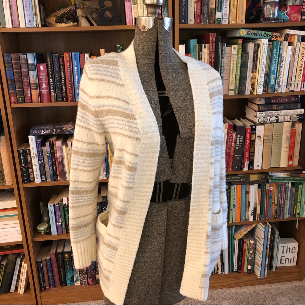 EUC LL Bean Cozy Cream Open-front Cardigan